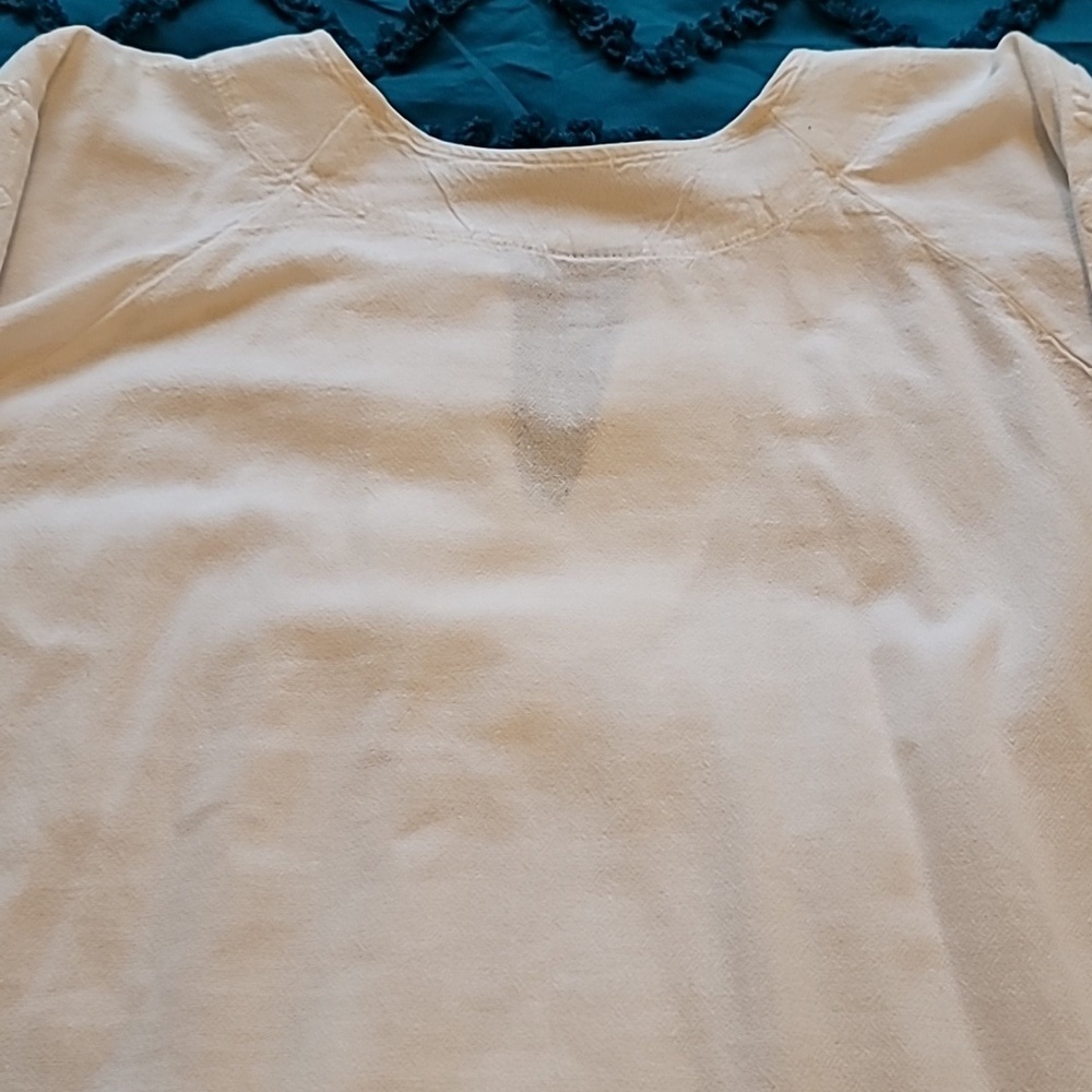 Chali Embroidered White Peasant Top Size Large - Picture 6 of 8